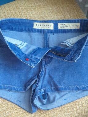 Bullhead Blue Denim Super High-Rise Women's Shorts